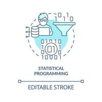 Statistical programming turquoise concept icon. Advanced analysis. Data analyst skill abstract idea thin line illustration. Isolated outline drawing. Editable stroke. vector