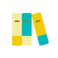 Messy bookshelf flat color ui icon. Disorganized shelf in classroom library. Displaying books. Simple filled element for mobile app. Colorful solid pictogram. Vector isolated RGB illustration