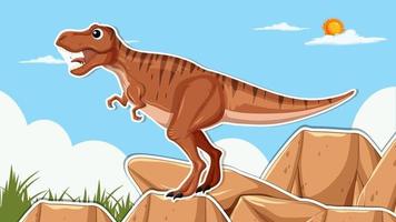 Thumbnail design with dinosaur raptor vector
