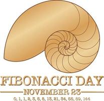 Fibonacci day poster design vector