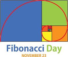 Fibonacci day poster design vector