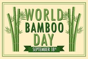 World Bamboo Day September 18 vector