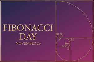 Fibonacci day poster design vector