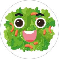 Salad bowl with face expression vector