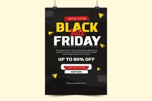 Black Friday Sale Poster or Flyer  Design Template vector