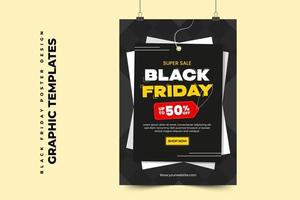 Black Friday Sale Poster or Flyer  Design Template vector