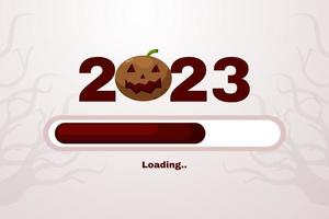 New Year 2023 with Progress bar background illustration vector