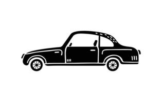 Vector hand-drawn illustration of a car. Personal vehicles.