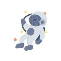 ilustración de vector de astronauta aislado sobre fondo blanco