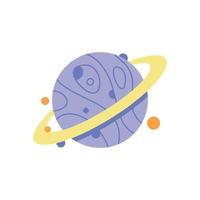 Ilustración de vector de planeta aislado sobre fondo blanco