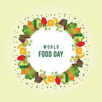 World food day social media banner background and green vegetables illustration design template vector