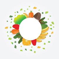 fondo de banner de redes sociales del día mundial de la alimentación y plantilla de diseño de ilustración de verduras verdes vector