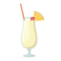 Vector illustration of a club alcoholic cocktail. Pina Colada