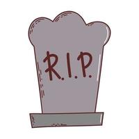 Gravestone. Halloween element. Trick or treat concept. Vector illustration in hand drawn style