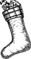 christmas boot sketch vector