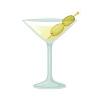 Vector illustration of a club alcoholic cocktail. Martini