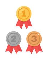 1st, 2nd and 3rd places. Gold, silver, bronze medal,trophy vector