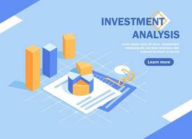 Commerce solutions for investments, analysis concept. Analysis of sales, statistic grow data, accounting infographic. Economic deposits flat isometric illustration vector