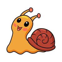 Cute little snail cartoon character vector