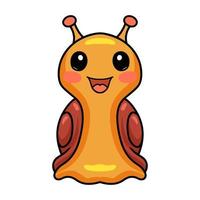 Cute little snail cartoon character vector