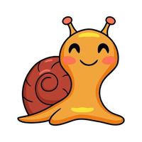 Cute little snail cartoon character vector