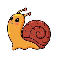 Cute little snail cartoon character vector