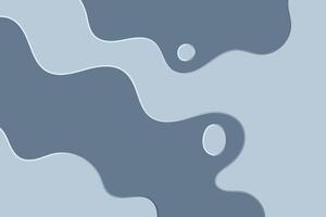 Abstract grey smooth waves and drops background. Plastic wavy liquid shapes illustration in water art style vector