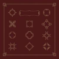 vintage frame, border, and elements vector