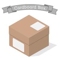 Closed cardboard box on white background. vector