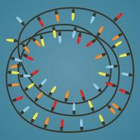 Garland with colored lights. Garland is in the shape of circle. vector