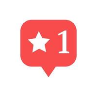 Notification in Social Media. One star. Vector illustration.