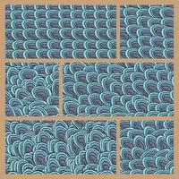 Six abstract doodles pattern vector