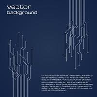 Abstract technological dark blue background with elements of the microchip. Circuit board background texture. Vector illustration.