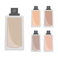 Set of makeup items. Five creams for the skin. Vector illustration.