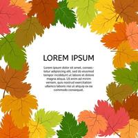 fondo con hojas de otoño con un lugar en el centro para el texto. ilustración vectorial vector