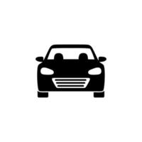 icono frontal del coche. símbolo de la silueta. señal de coche en estilo lineal vector