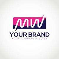 Mw Initial Logo Concept. Letter M W Mw Wm Logo. Mw Initial Logo Design. vector