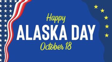 ilustración de texto de bandera de feliz día de alaska vector