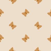 Boho butterfly pattern. Summer butterfly seamless pattern in earth tone. Artistic childish texture with butterflies. Vector illustration. Bohemian background, insect wallpaper, summer pastel texture.