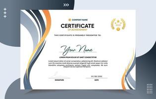 Modern of achievement certificate template vector