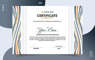 Modern of achievement certificate template vector