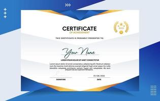 Modern of achievement certificate template vector