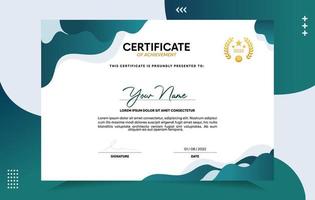 Modern of achievement certificate template vector