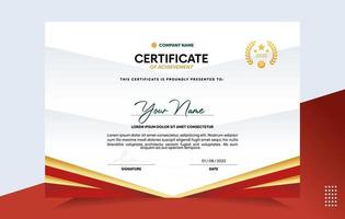 Modern of achievement certificate template vector