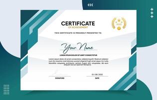 Modern of achievement certificate template vector