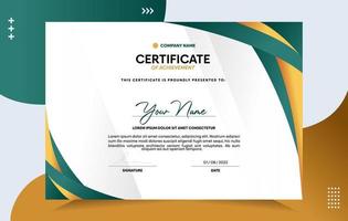 Modern of achievement certificate template vector