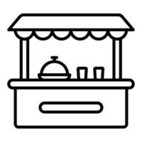 estilo de icono de puesto de comida vector