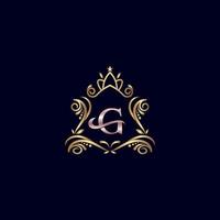 Vintage Monogram Alphabet G Letter vector