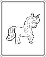Beautiful unicorn suitable for children's coloring page vector illustration