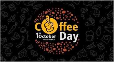 international coffee day template banner and poster vector